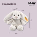 Steiff Hoppie Hase 18 cm hellgrau, Hase mit Schlappohren, Soft Cuddly Friends, flauschiges Stofftier zum Kuscheln – Bild 2