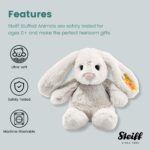 Steiff Hoppie Hase 18 cm hellgrau, Hase mit Schlappohren, Soft Cuddly Friends, flauschiges Stofftier zum Kuscheln – Bild 3